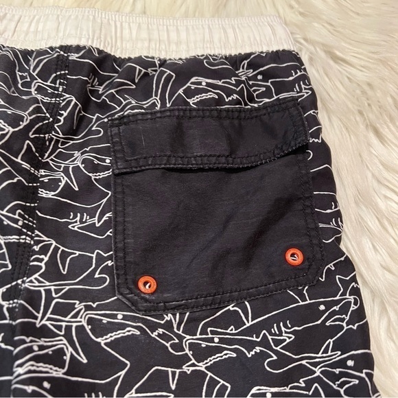 Old Navy Swim Trunks Black White Shark Print - Picture 7 of 11